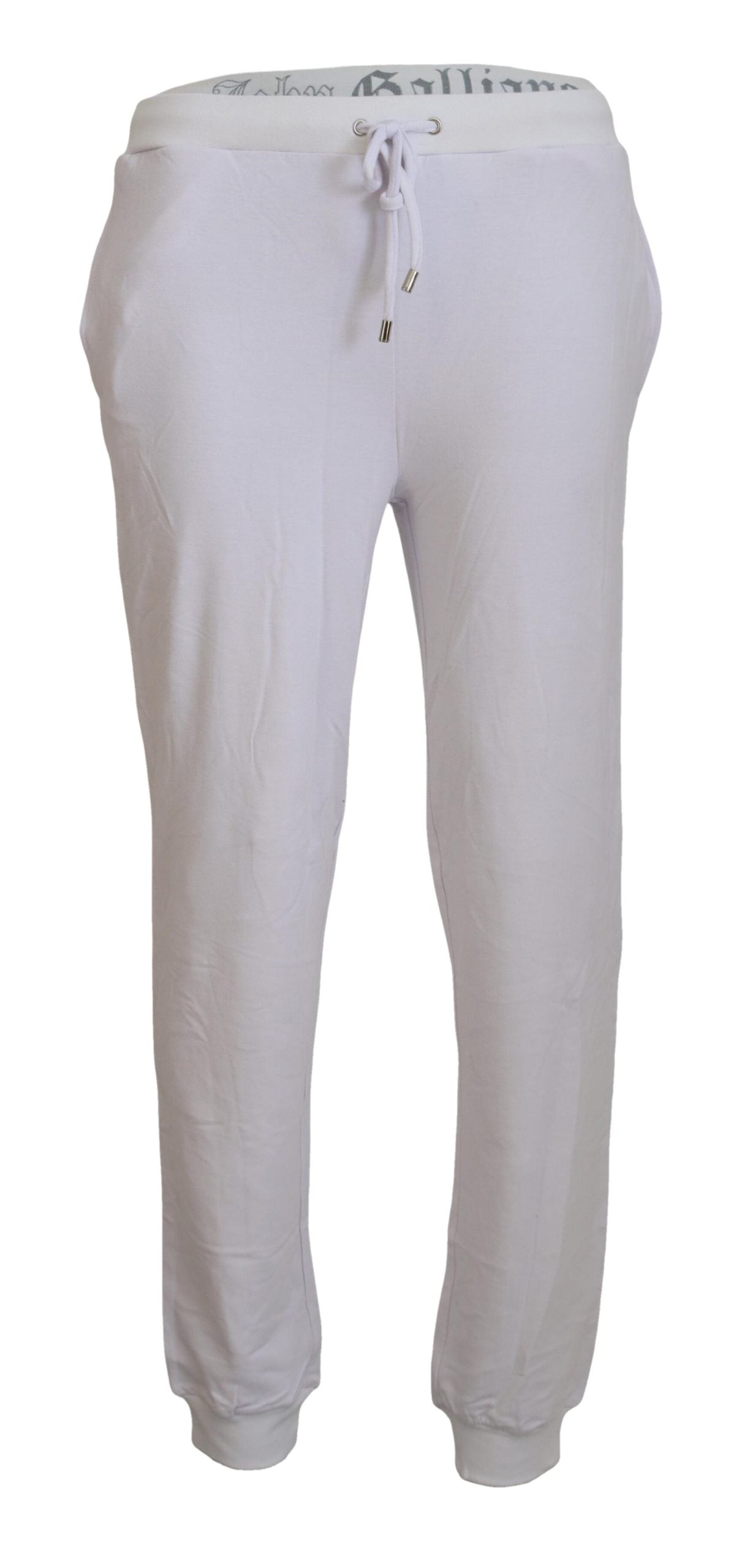 John Galliano White Cotton Logo S Jogger Pants - IT46 | S