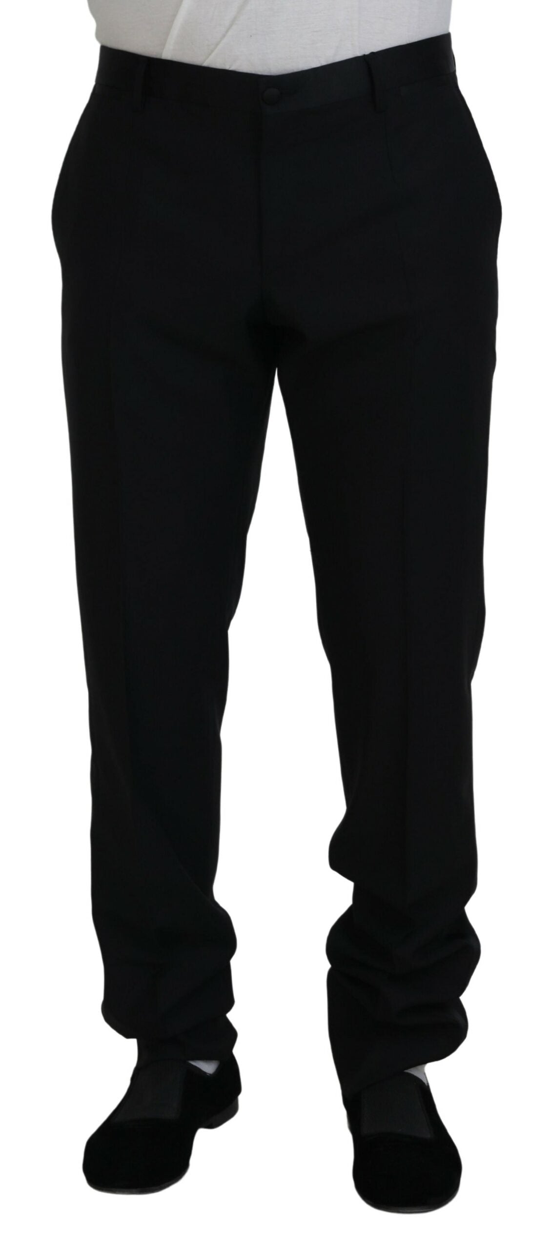 Dolce & Gabbana Black Dress Wool Silk Trouser Pants - IT54 | XL