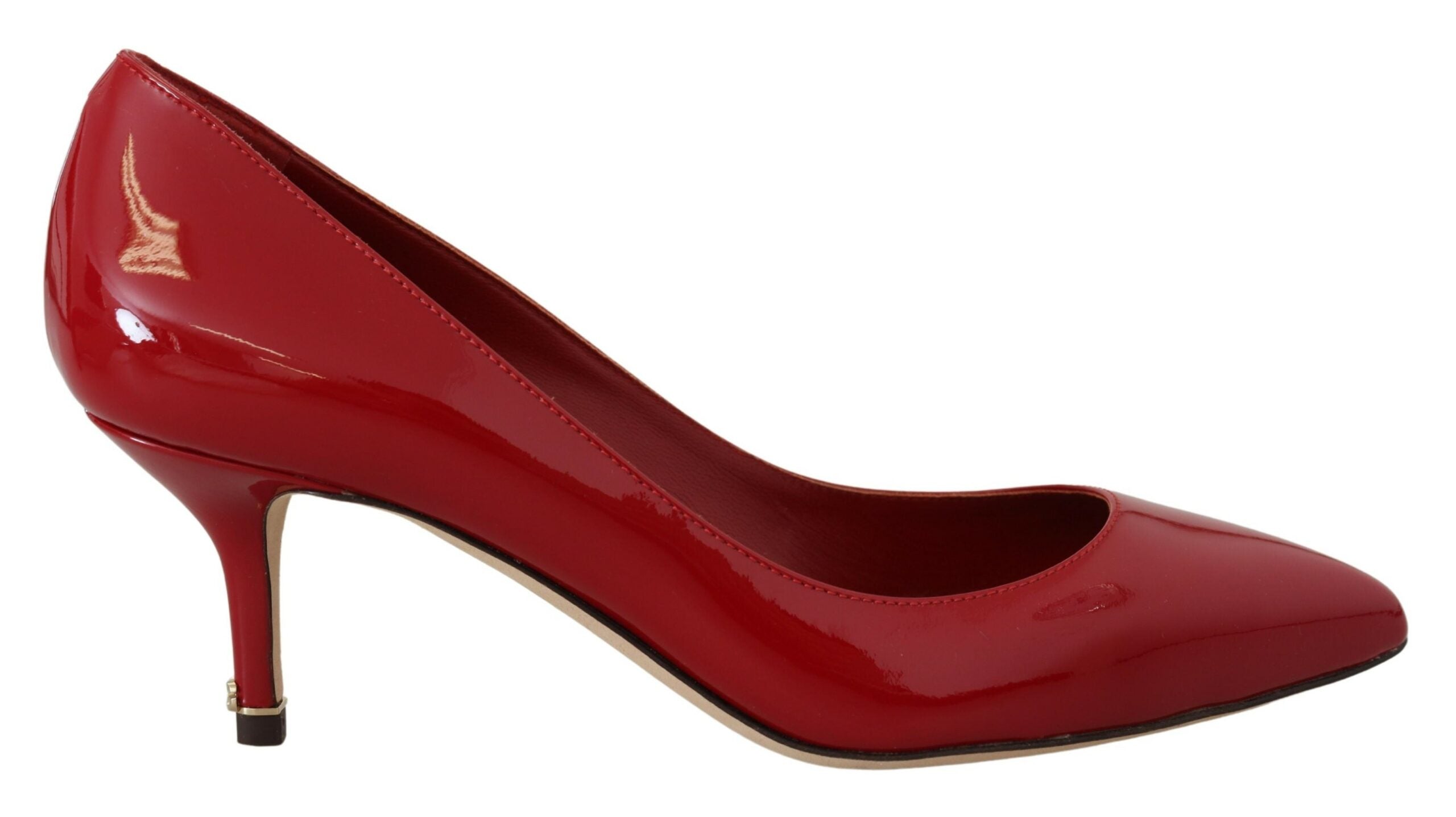 Shop Dolce & Gabbana Red Patent Leather Kitten Heels Pumps Shoes