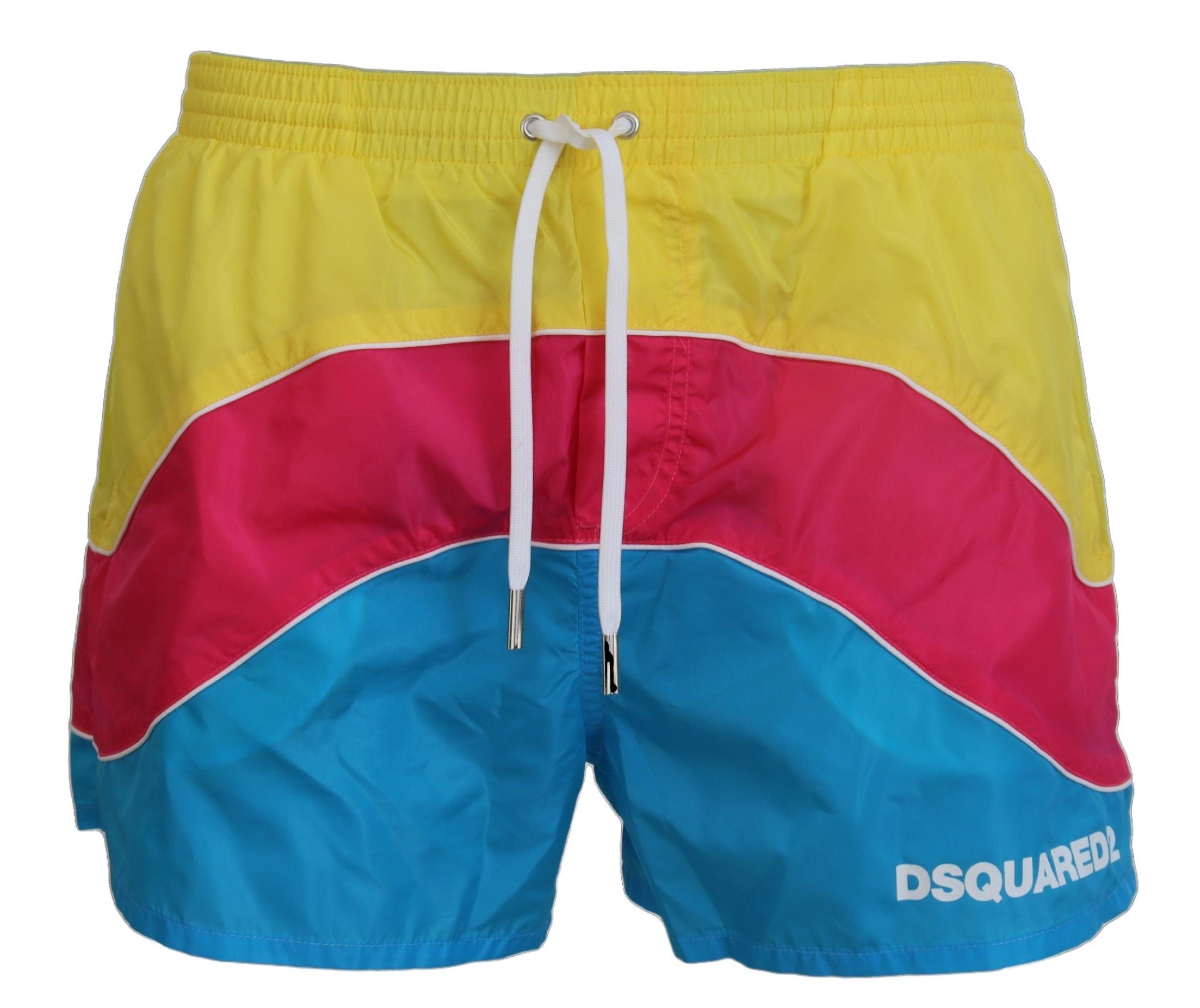 DsquaredÂ² Multicolor Logo Print Men Beachwear Shorts Swimwear - IT48 | M