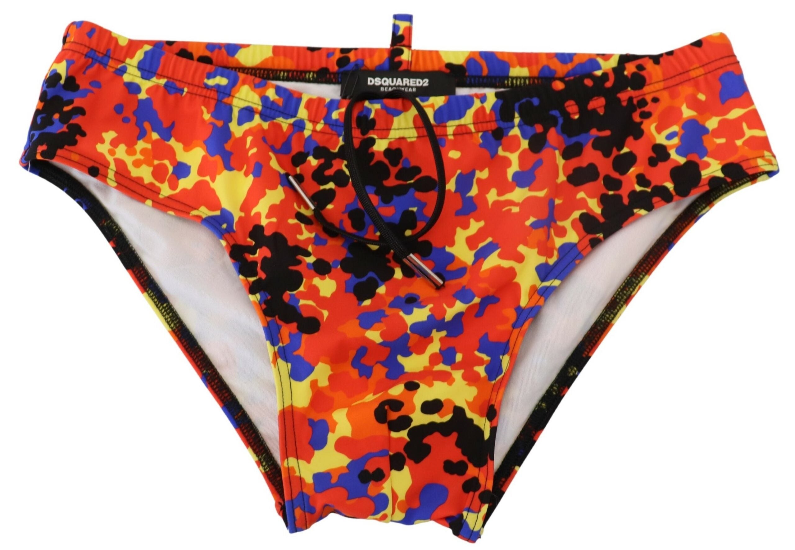 DsquaredÂ² Multicolor Logo Printed Men Swim Brief Swimwear - IT48 | M
