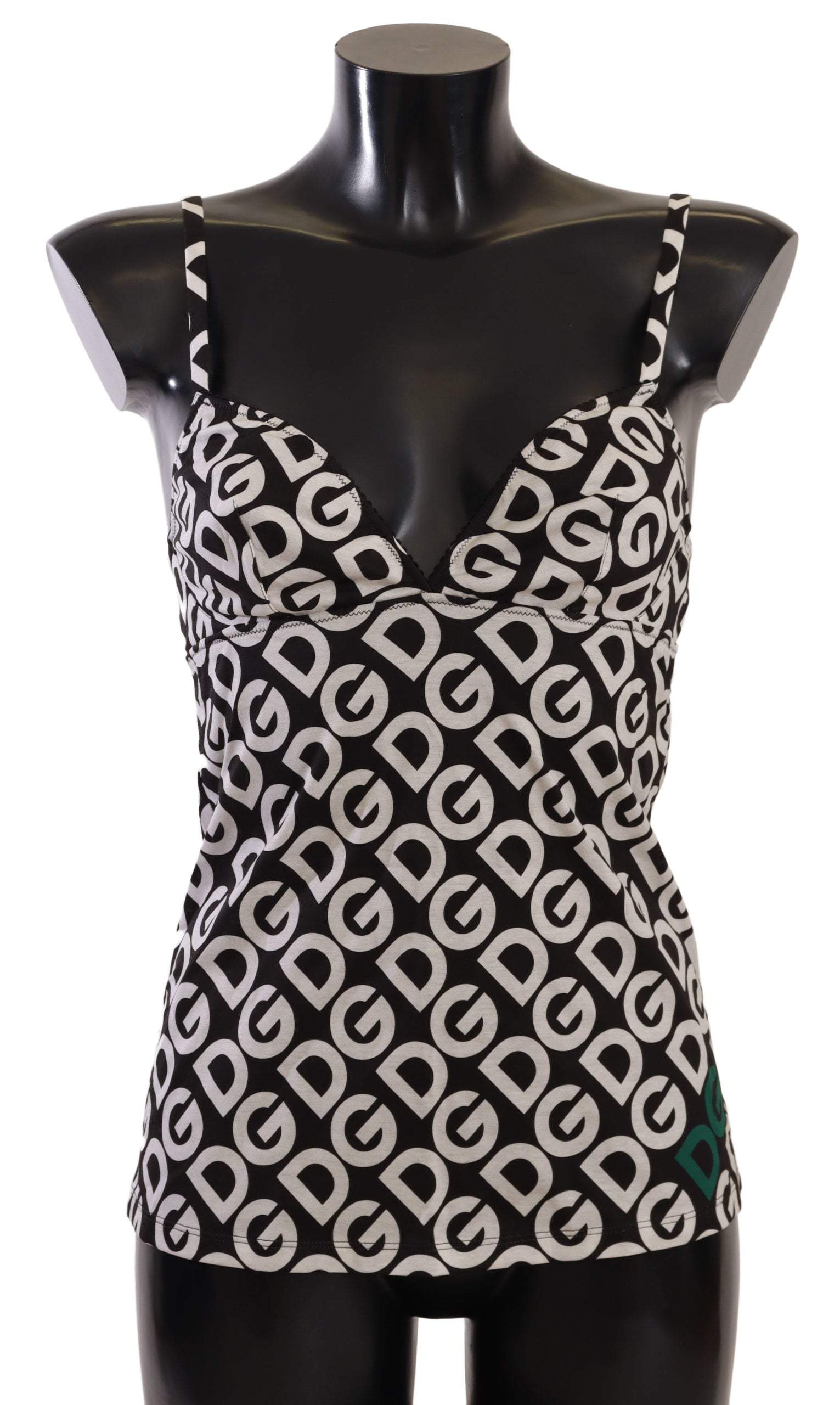 Dolce & Gabbana Black White Logo Print Camisole Top Underwear - IT4 | L