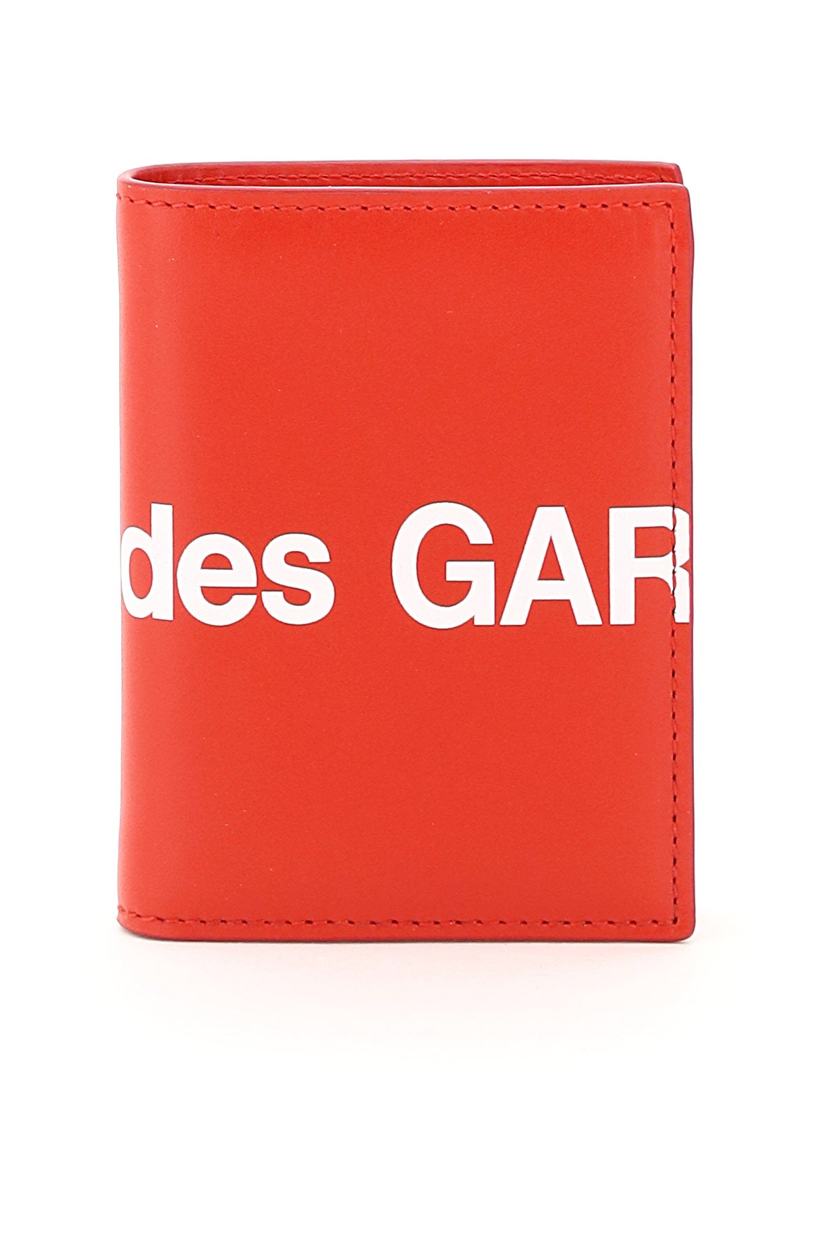 Comme Des Garcons Wallet Small Bifold Wallet With Huge Logo - OS Rosso