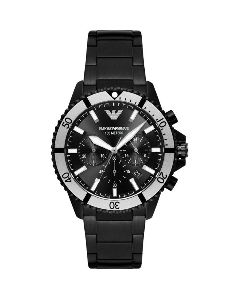 Emporio Ari Black Steel Chronograph Watch