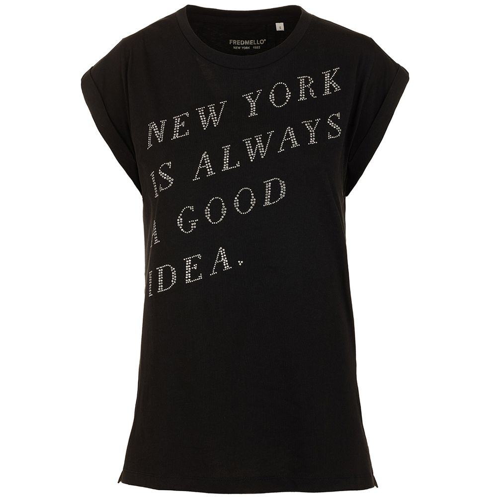 Shop Fred Mello Black Cotton Tops & T-shirt