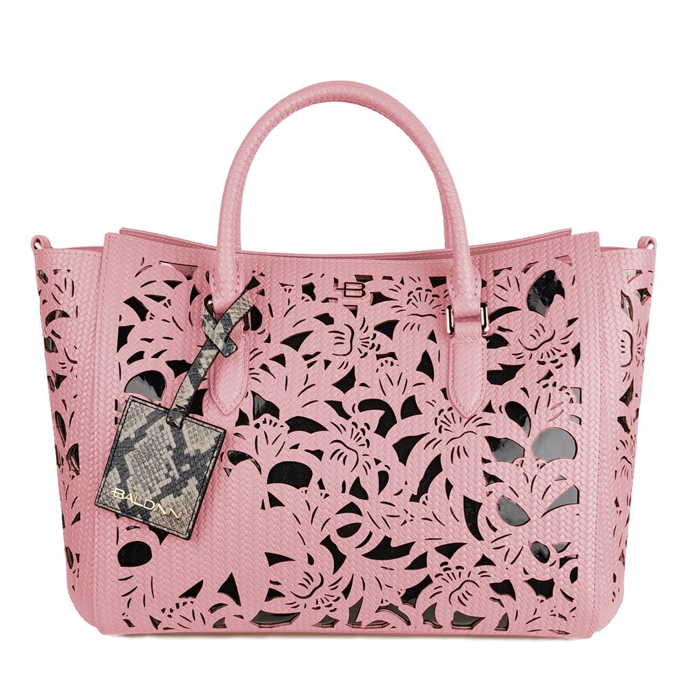 Baldinini Trend Pink Leather Di Calfskin Handbag