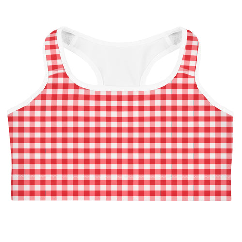 Sports Bra - Fireside Gingham – Tiny Cow Designs