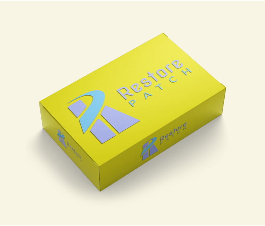 A yellow box of Restore Patch Clarity-Focus Patch.