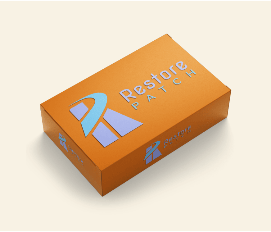 An orange box of Restore Patch Energy Patch.