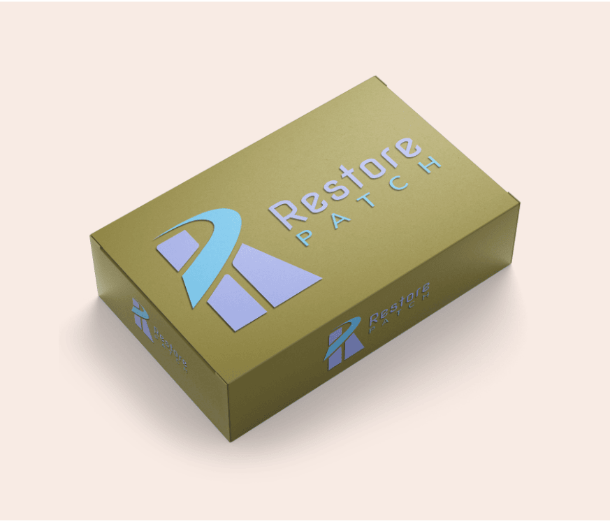 A military green box of Restore Patch Got Your Six Patch Anxiety-PTSD.