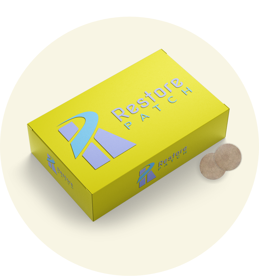 A yellow box of Restore Patch Clarity-Focus Patch.