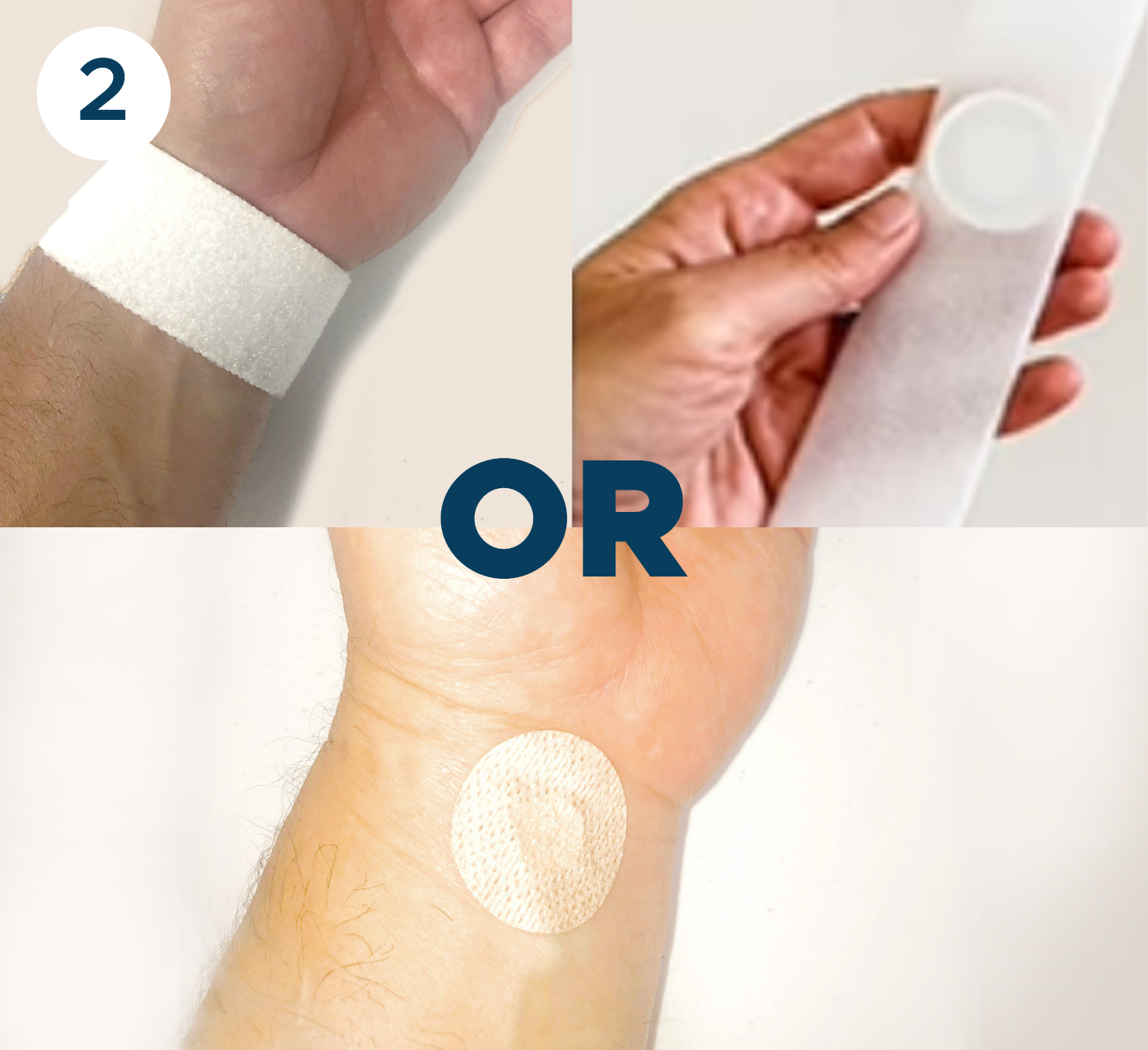apply patch to the upper left wrist 30-60 minutes before sleeping, 