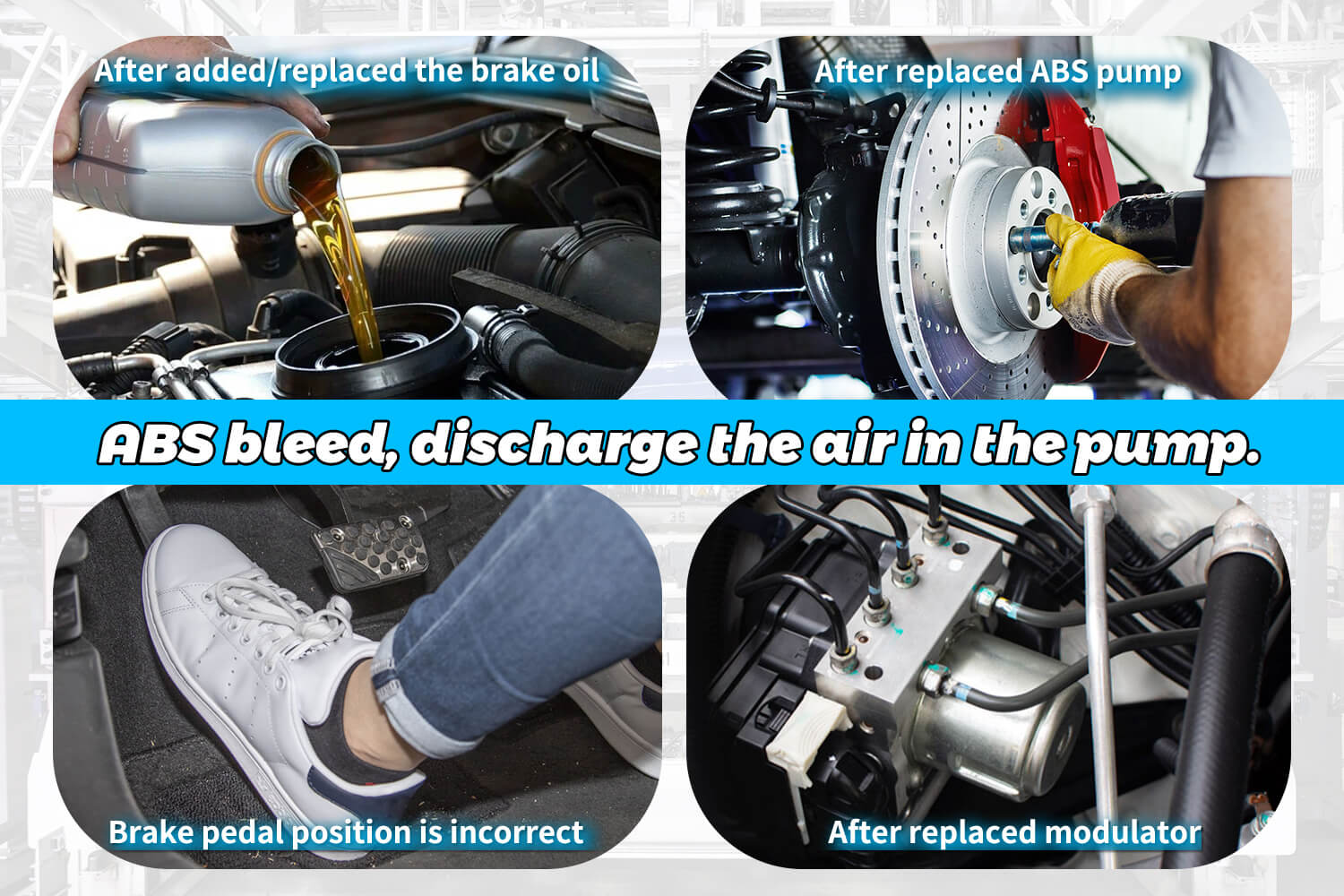 CGSULIT SC530 Car scanner-ABS bleeding: discharge the air in the pump.