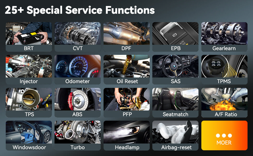 CGSULIT SC530 VW/Audi Scan Tool has 26+ special functions. Get your service done efficiently and effortlessly. It performs oil light reset, abs bleeding, air bag reset, TBA/TPS, EPB service, battery reset, sas calibration, TPMS service, injector coding and more functions.