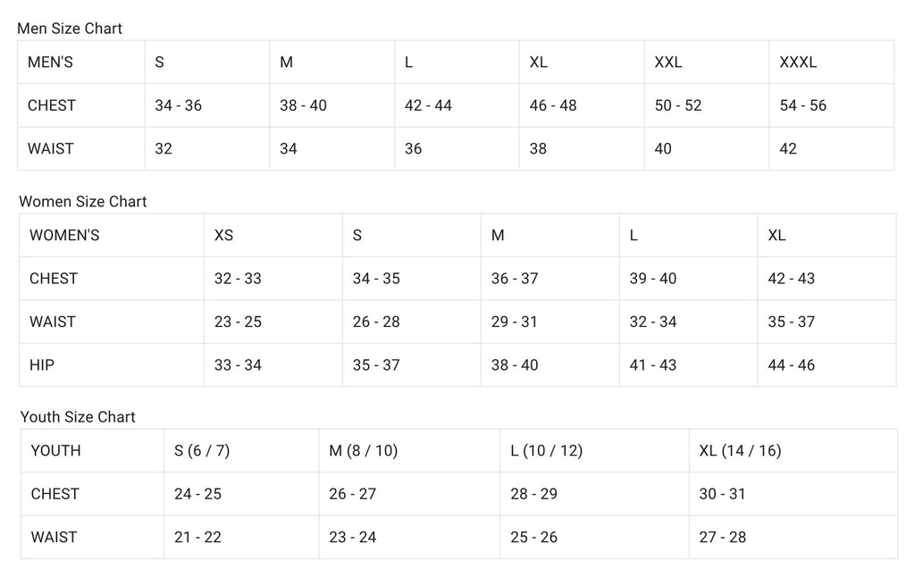 Size Charts – Apres Apparel Store