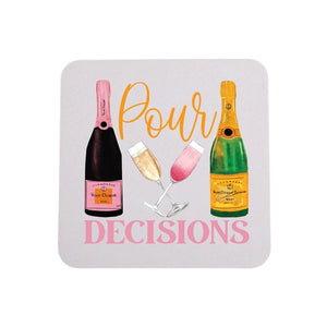 Pour Decisions Bar Coasters- Packs of 4 - Memorial Embroidery