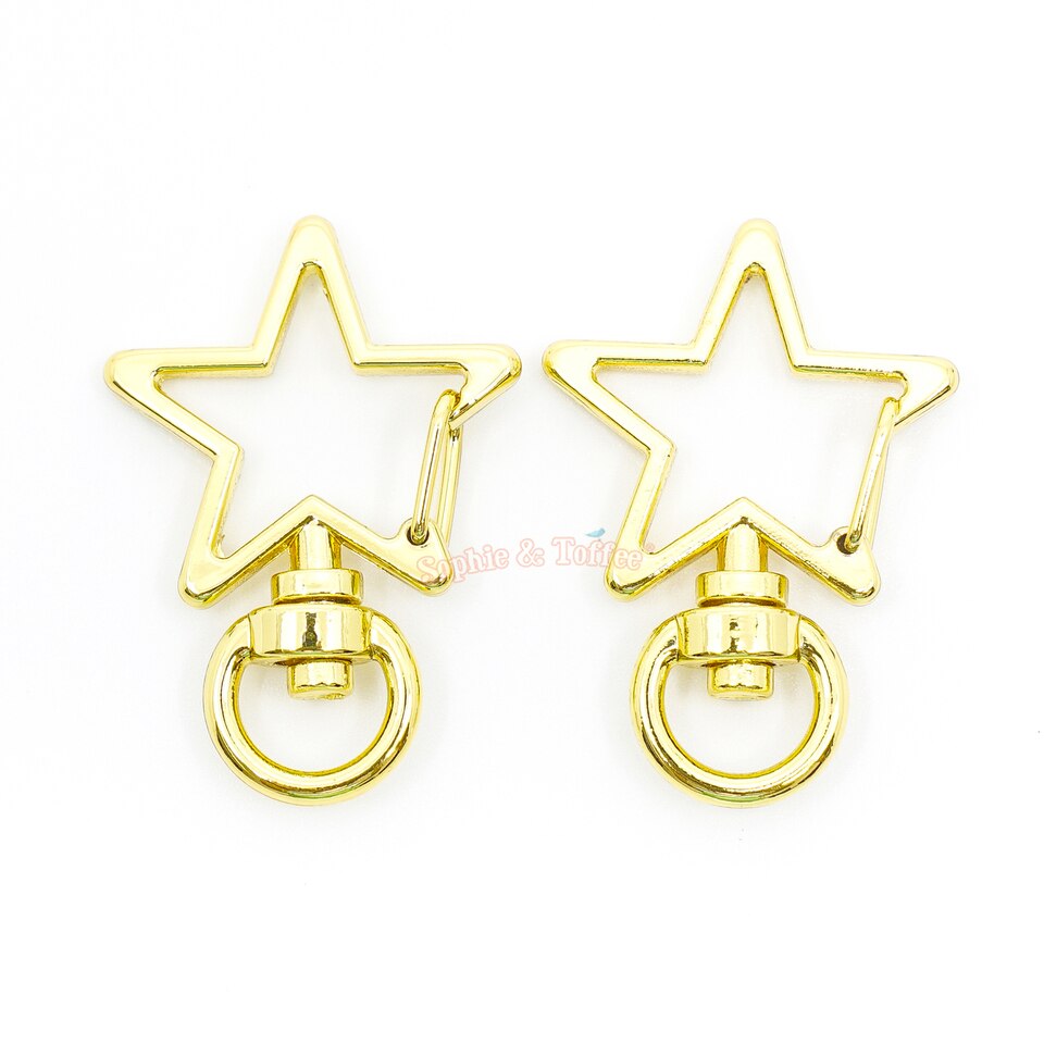 CLEARANCE Star Snap Clip with Swivel Ring, Kawaii Lanyard Hook, Lobs, MiniatureSweet, Kawaii Resin Crafts, Decoden Cabochons Supplies