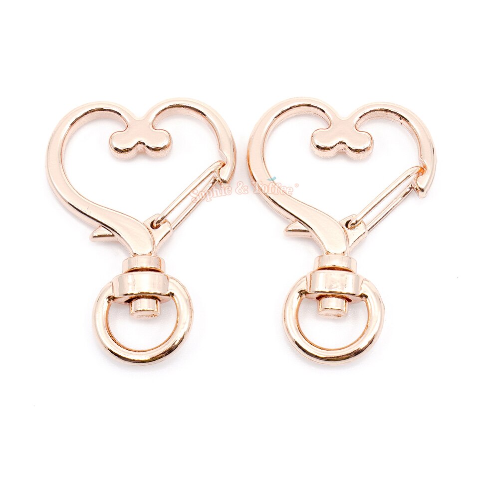 CleverDelights 1 Swivel Lobster Clasps with Key Rings - Rose Gold