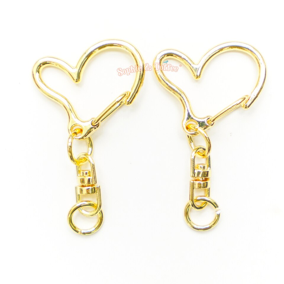 Heart Shaped Keychain Swivel Snap Hook Set Silvery Keychain - Temu