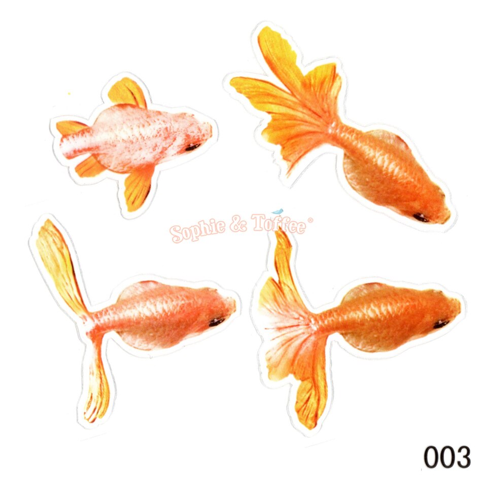 3D Resin Koi Fish Leaves Painting Stickers 3D Effect Simulation Goldfish  Sticker