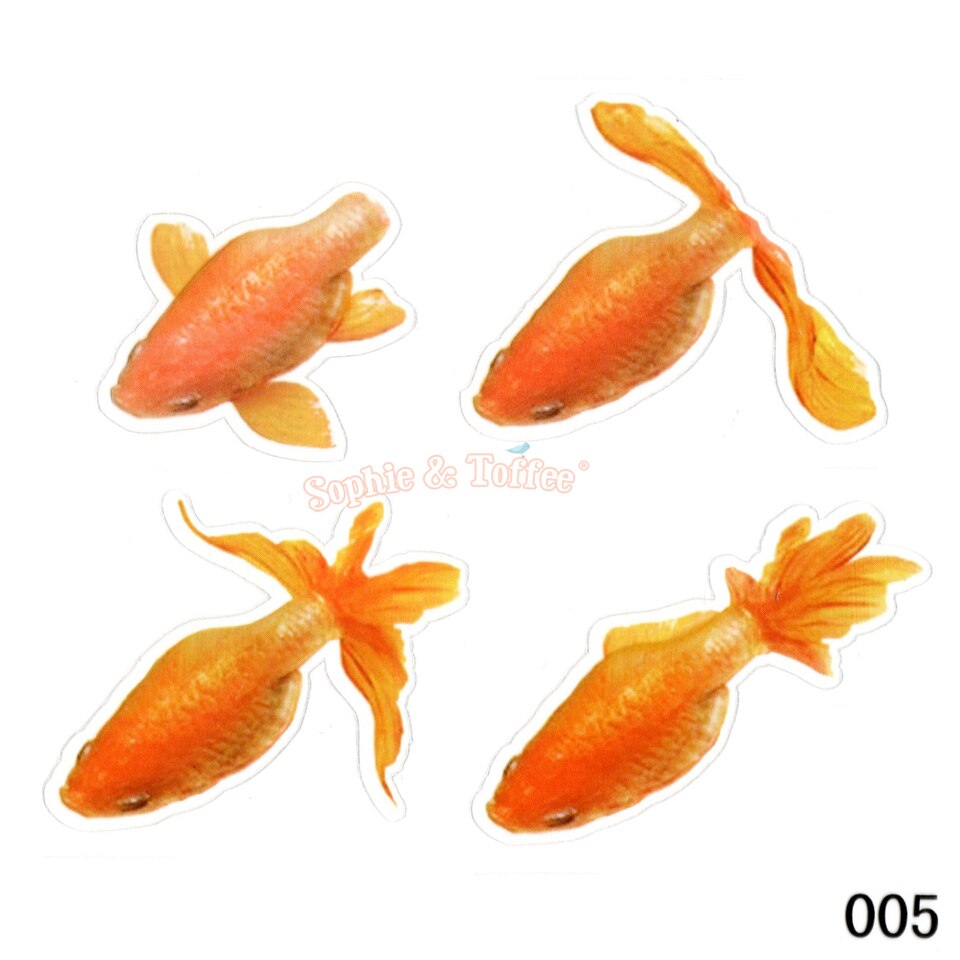 3D Gold Fish Painting Resin Stickers Exquisite Resin Crafts Materials  Decorative Sticker UV Epoxy Resin Jewelry