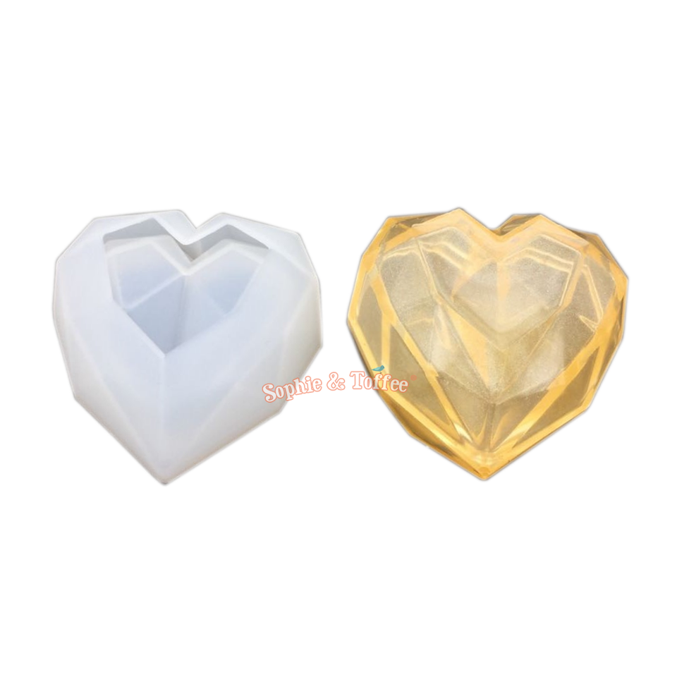 Faceted Heart Trinket Box Silicone Mold Heart Dish Mold Tray MoldKawaii  Epoxy Resin Art Supplies UV Resin Craf Silicone Mold - Silicone Molds  Wholesale & Retail - Fondant, Soap, Candy, DIY Cake Molds