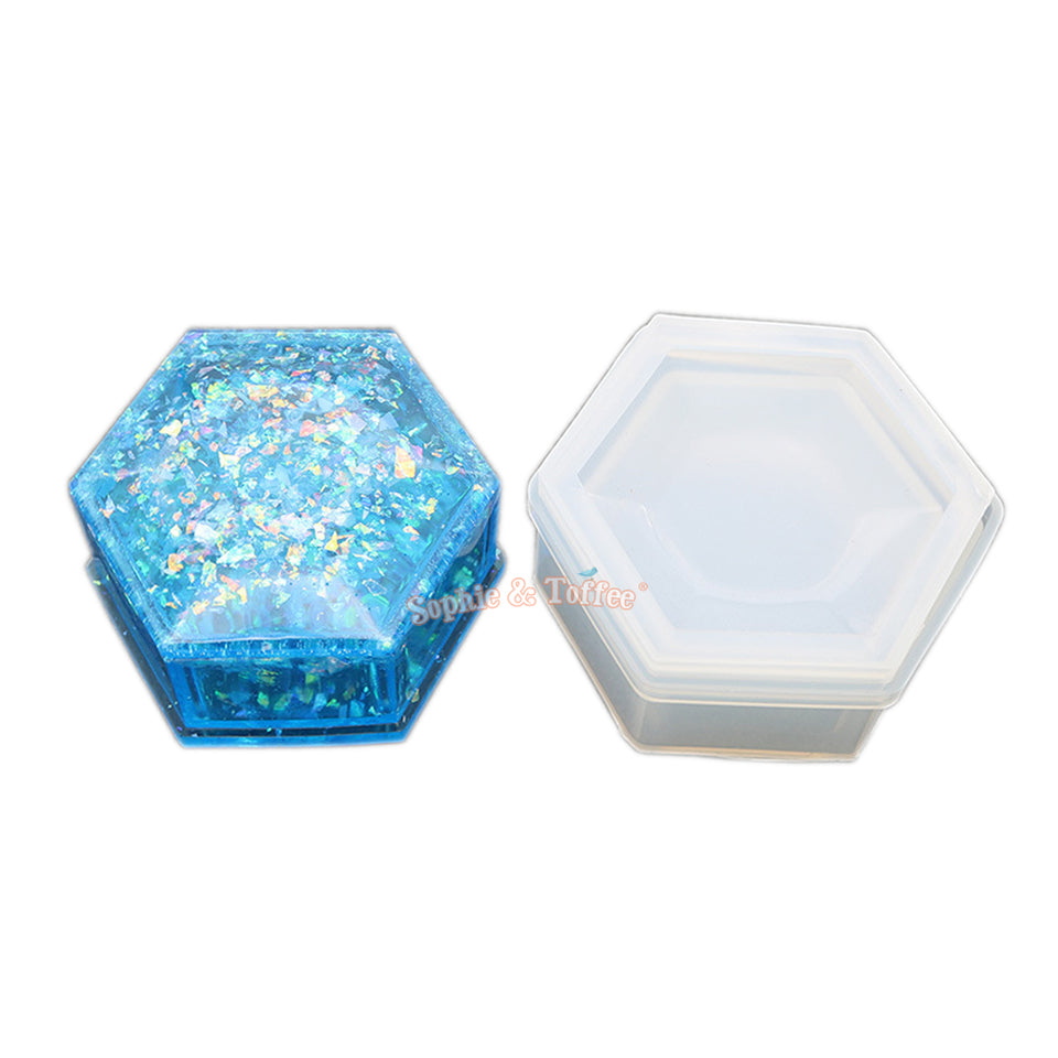 Hexagon Trinket Box Silicone Mold | Resin Container Making | Epoxy Resin  Mould | Kawaii Craft Supplies (85mm x 75mm)