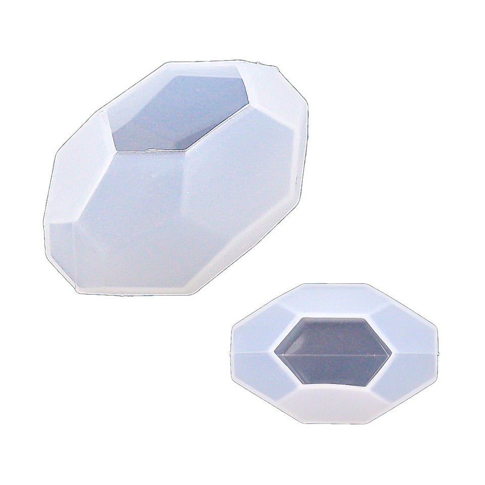 12Pcs Mini Faceted Diamond Crystal Resin Mold Oval Round Gemstone