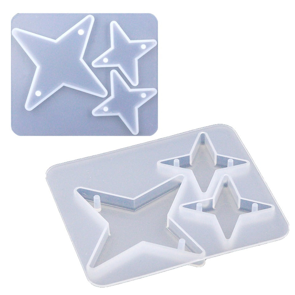  HengKe Star Silicone Mold,2pcs 3D Stars Shape Silicone