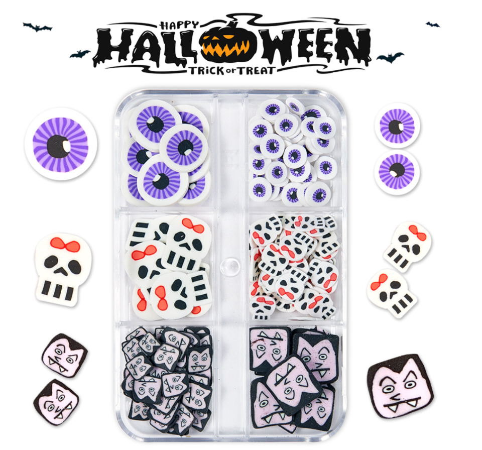 Spooky Cats Polymer Clay Sprinkles Fillers, Fake Confetti Toppings, Polymer Clay Food Making