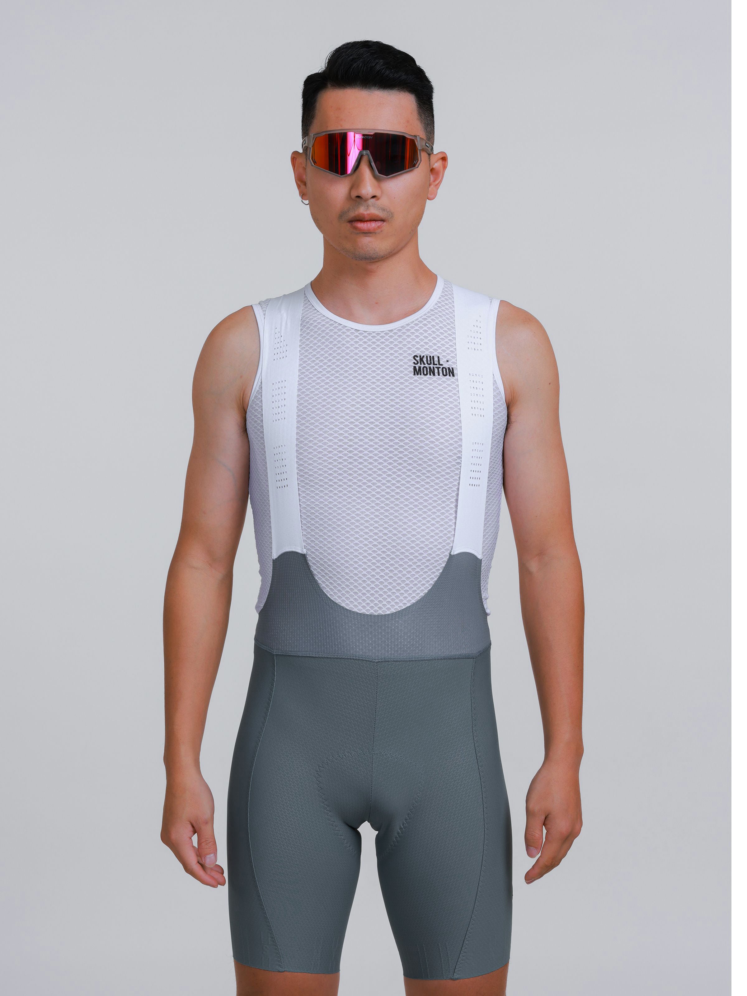 gray cycling bib shorts