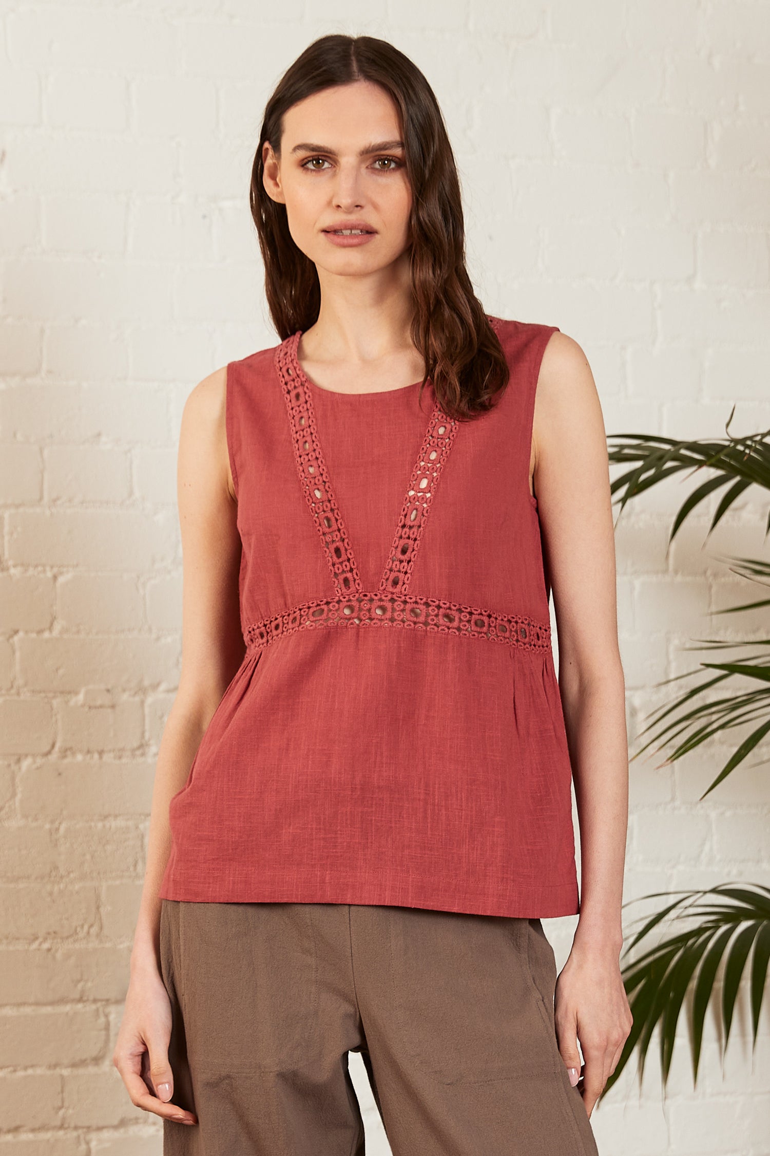 Cotton Lace Vest Top