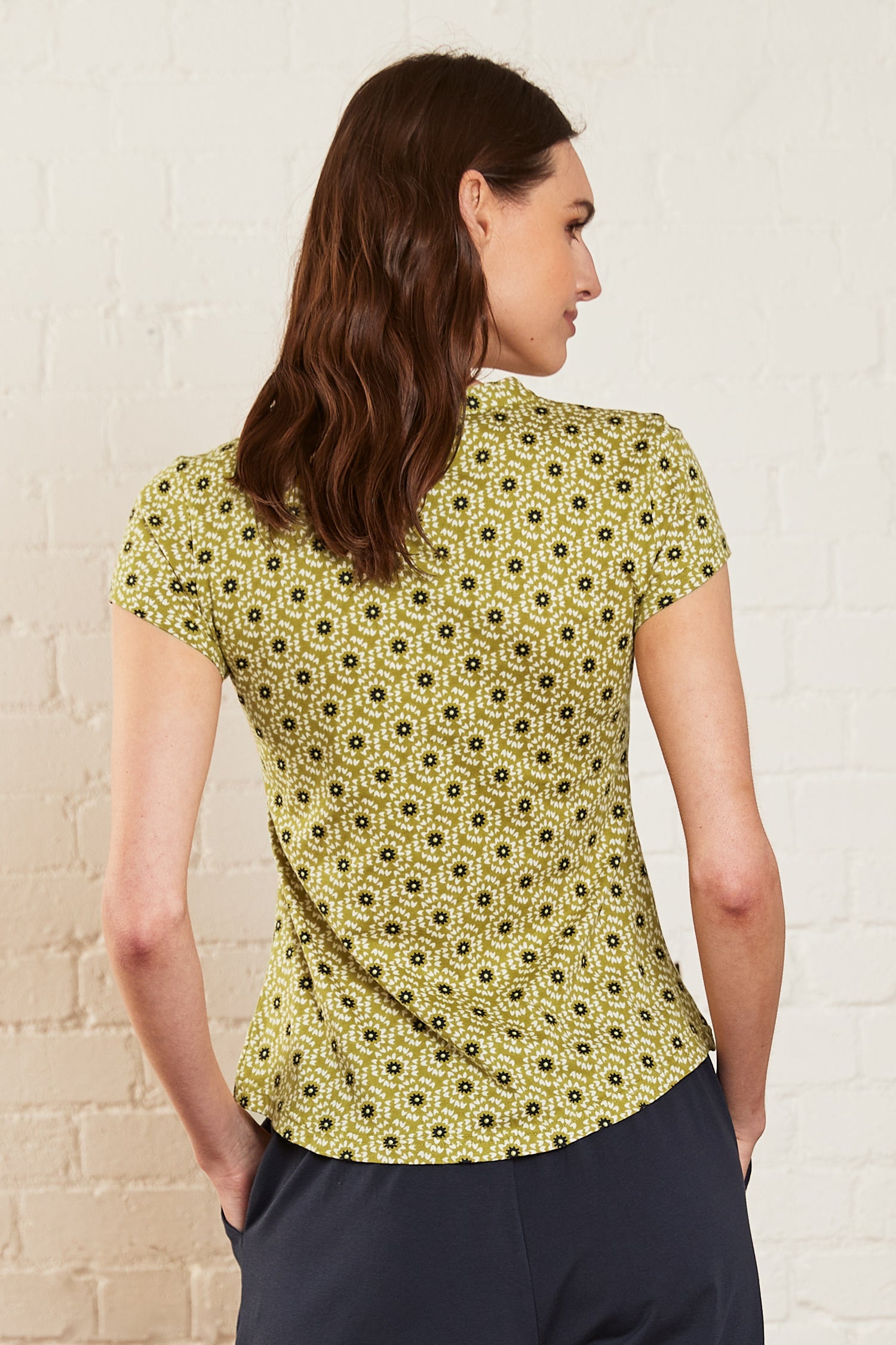 Petal Burst Organic Cotton Collared Top