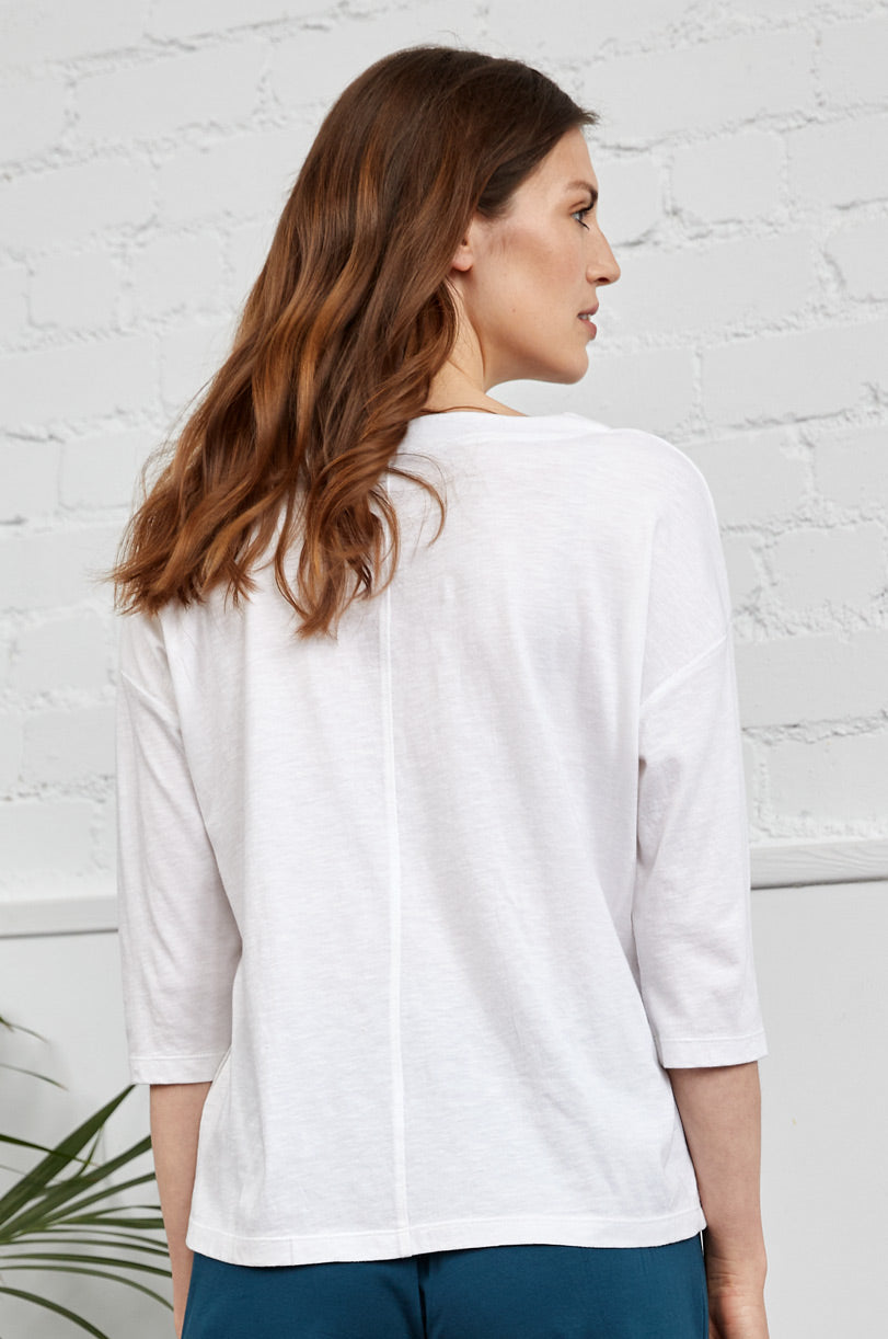 GOTS Organic Cotton Three Quarter Sleeve Jersey Top