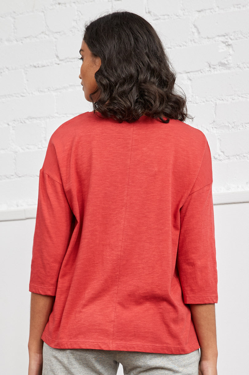 GOTS Organic Cotton Three Quarter Sleeve Jersey Top