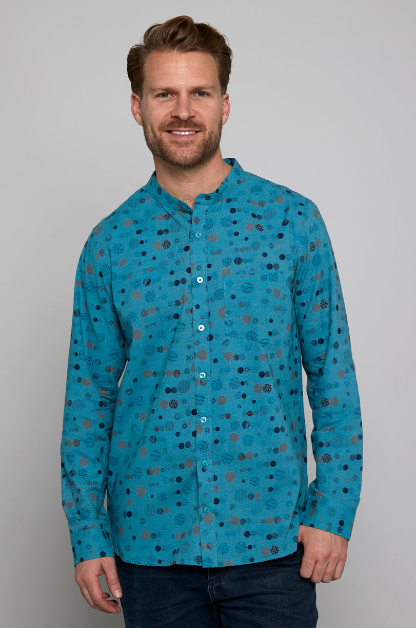 Cotton Orb Print Collar Shirt