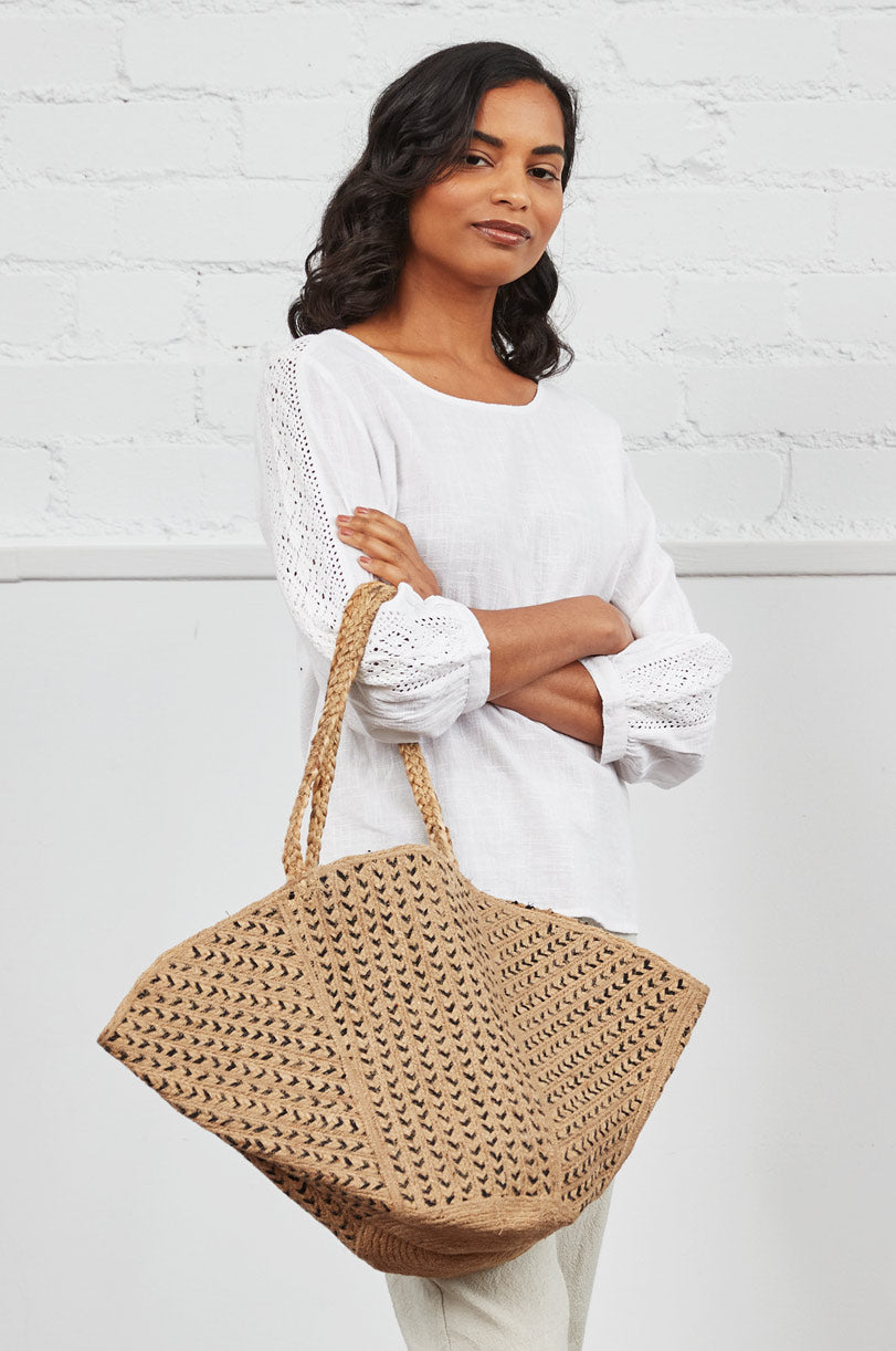 Chevron Jute Bag