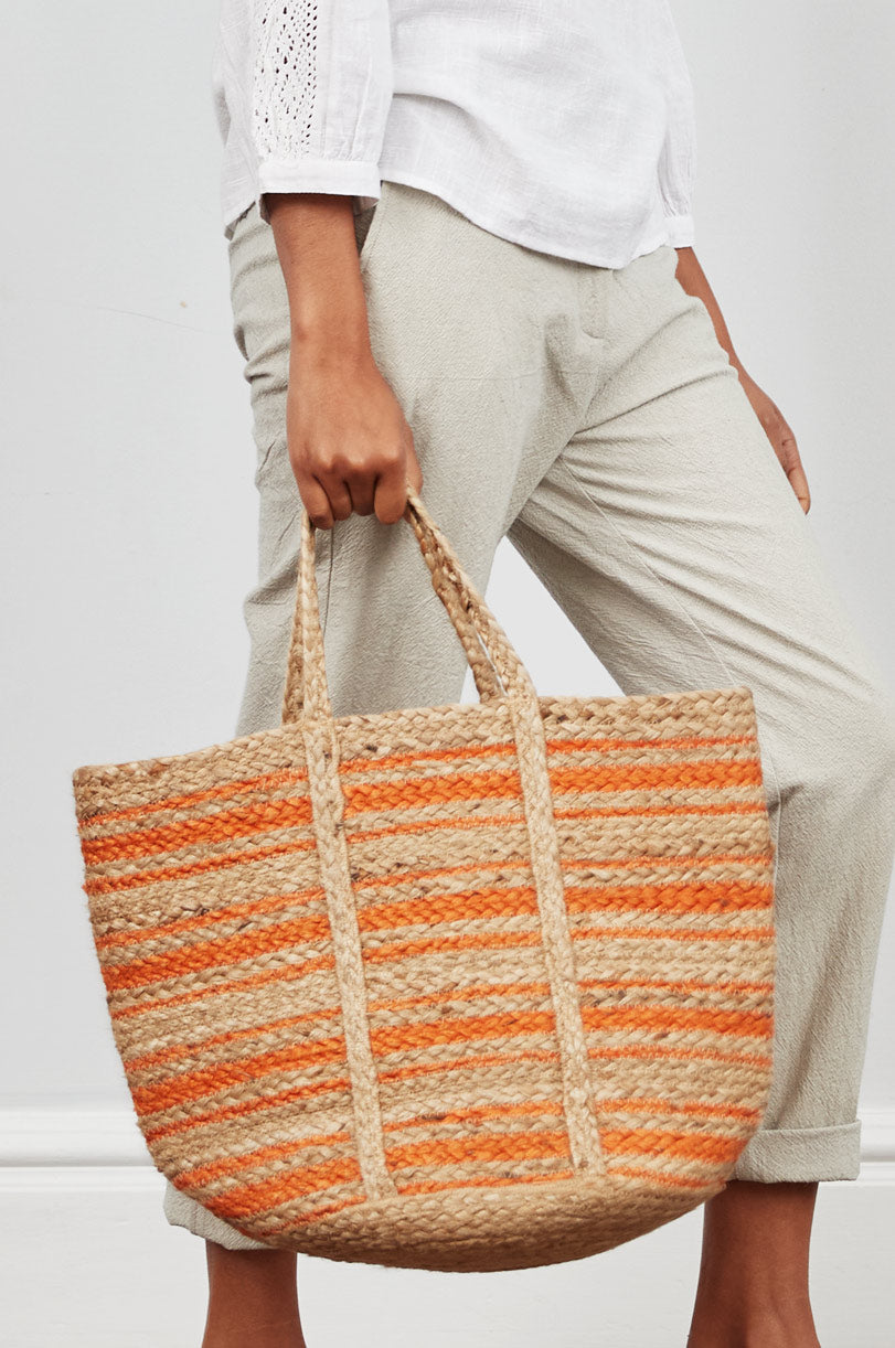 Striped Jute Bag