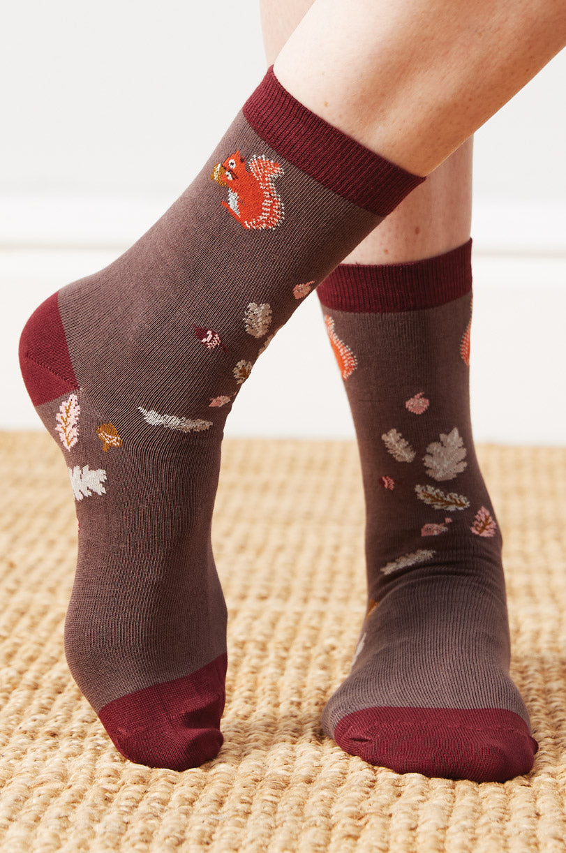 GOTS Organic Cotton Squirrel Socks