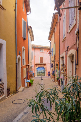 narrow street in the village of roussillon, Provence, France