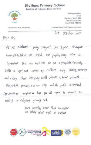 Statham Primary School Letter