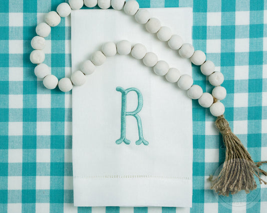 Set of 6 Embroidered Dinner Napkins with Single Initial Adorn Monogram and  Pocket Fold Cloth Napkins by Allison S.