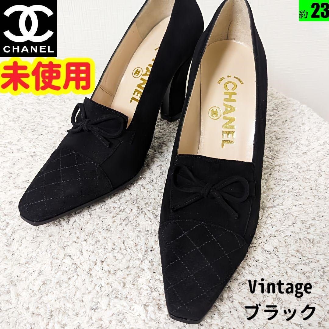 未使用美品♥シャネルCHANEL ツイード スリングバックパンプス36C