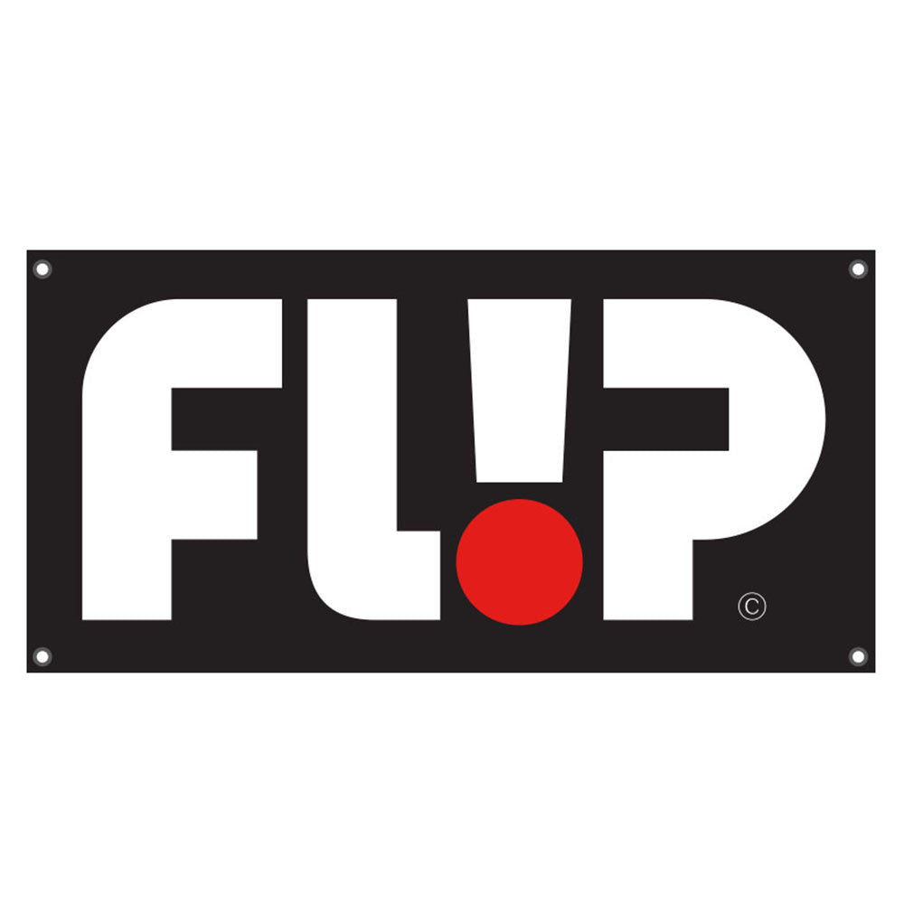 Flip POP Odyssey Logo - Black - 48in x 24in - Skate Banner – ActionVillage