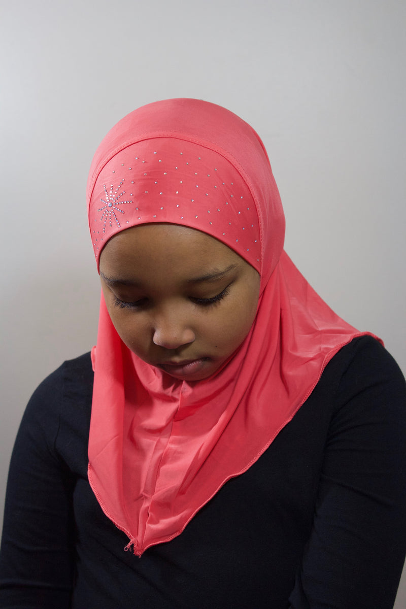 KIDZ Pink Rhinestone Hijab