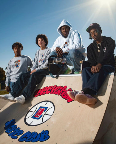 LA Clippers Crenshaw Skate Club branded logo OC Ramps skate ramp