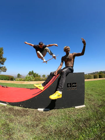 OC Ramps 8ft wide halfpipe with Soulja Boy rapper