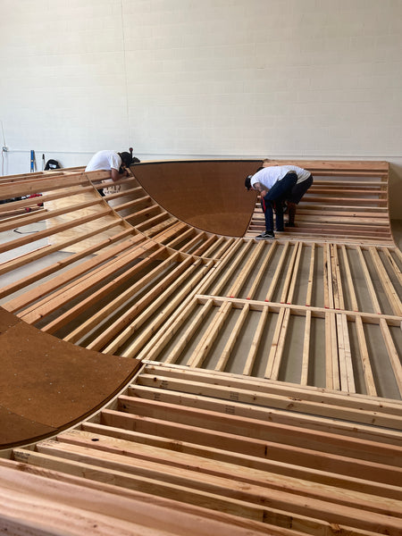 BTS of skate bowl installation by OC Ramps