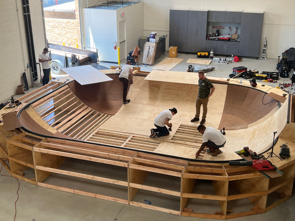 OC Ramps Installation of skate bowl with gatorskins