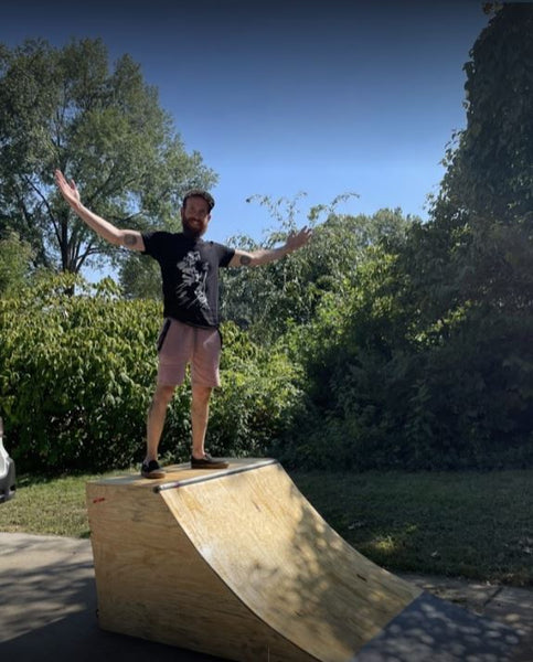 OC Ramps Skate Paint on homemade quarterpipe